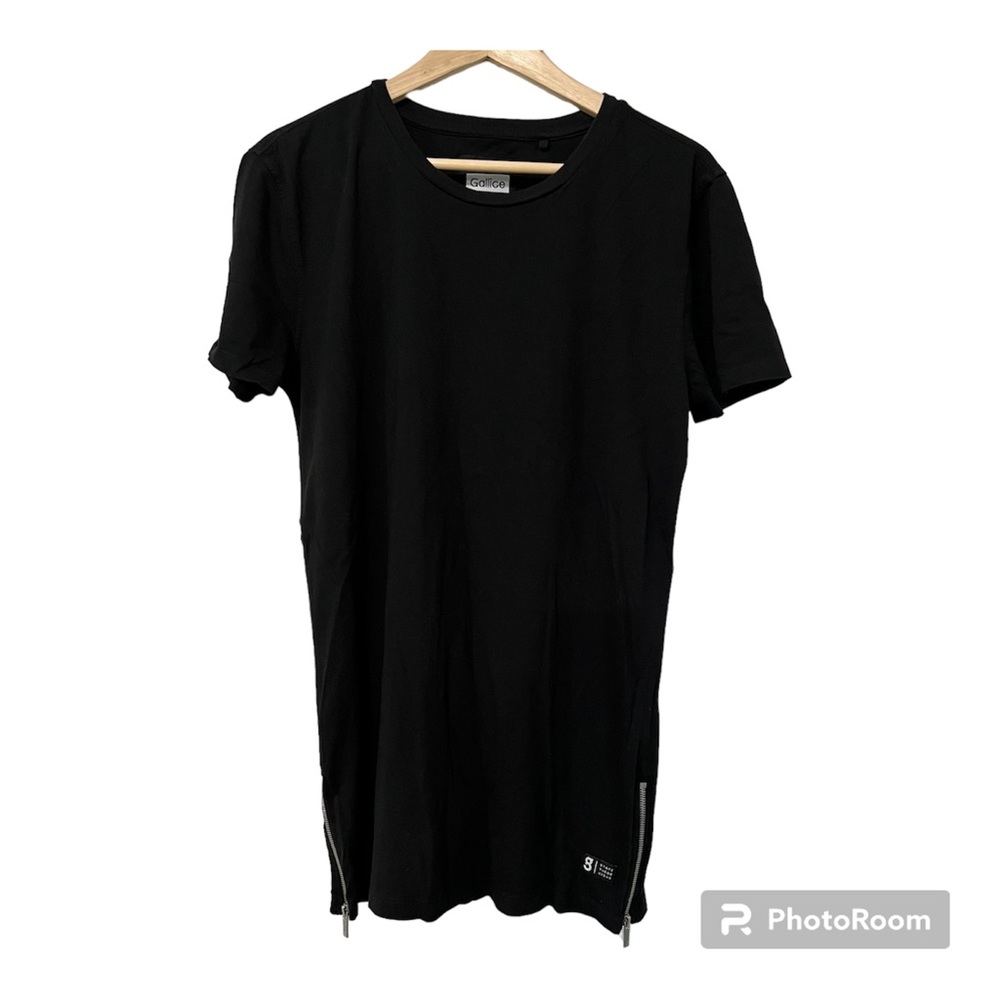 Gallice State The Obvious Men’s Black Short Sleeve Side Zippers Size Small